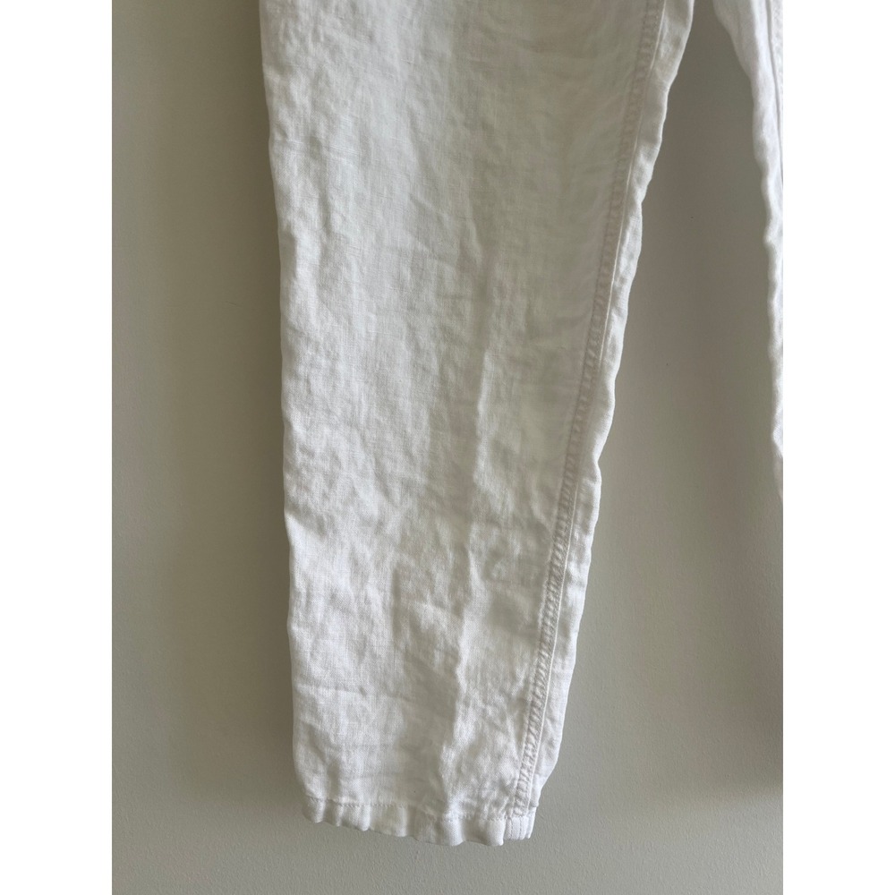 Lilly Pulitzer Taron Large White 100% Linen Jogger Pant Coastal Resort Chic - Picture 2 of 9